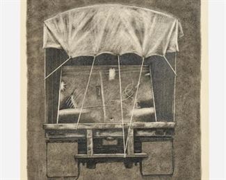 46. RON PORTER "Abstract Painting" (1989 Charcoal & Graphite)