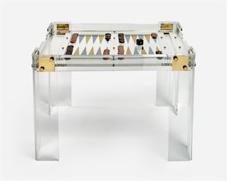 48. Manner of CHARLES HOLLIS JONES Lucite Backgammon Table