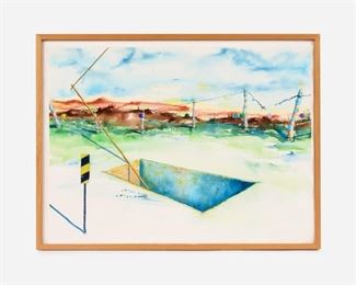 62. GORDON SHERMAN "Arcade" (1989 Watercolor)