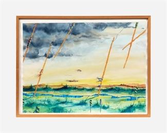 61. GORDON SHERMAN "Site I" (1989 Watercolor)