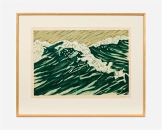 80. RICHARD BOSMAN "White Caps" (1987 Woodcut)