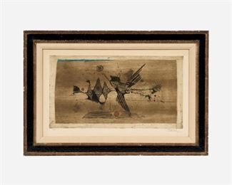 90. JOHNNY FRIEDLAENDER "Oiseaux Sur Fond Brun" (1955)