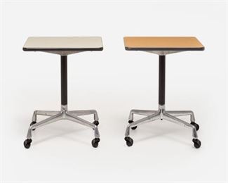 99. EAMES Herman Miller Aluminum Group Rolling Tables, Pair