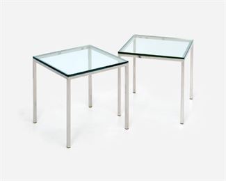 117. FLORENCE KNOLL or Style, Pair of Chrome End Tables