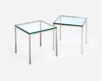 118. FLORENCE KNOLL or Style, Pair of Chrome End Tables