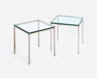 123. FLORENCE KNOLL or Style, Pair of Chrome End Tables