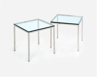 124. FLORENCE KNOLL or Style, Pair of Chrome End Tables