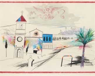 127. ROBERT BAILEY "San Gimignano" (Mixed Media)