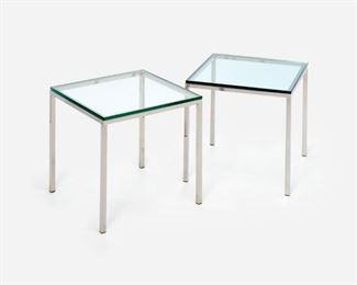 129. FLORENCE KNOLL or Style, Pair of Chrome End Tables