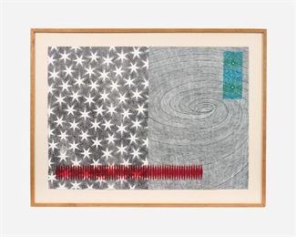 128. GARY DAY "Spin" (1991 Color Woodcut)