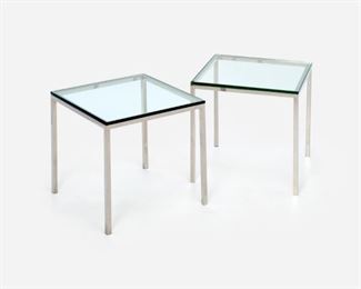 130. FLORENCE KNOLL or Style, Pair of Chrome End Tables