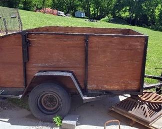 Single Axle Utility Trailer 8' x 7', With Side Walls And Drop Ramp