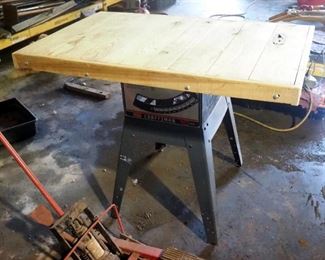 Craftsman Metal Shop Stand, Model 113.298720, With Custom Wood Top, 37" x 45.5" x 29"