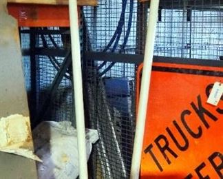 Octagonal Reflective Metal Slow/Stop Signs On 6' PVC Posts, Qty 2