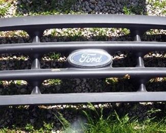 Chrome Trunk Bumper, Unknown Make And Model, Ford Grill Cover, Cracked, And Fenders, Qty 2