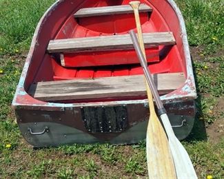 Arkansas Traveler Model M Aluminum Skiff Boat With Wood Seats, Includes 2 Paddles