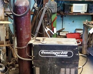 Panasonic Gunslinger 260 Wire Feed Mig Welder With Compressed Gas Tank