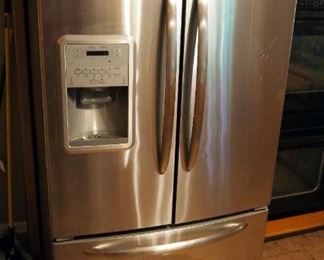 Maytag 2 Door Refrigerator W/ Lower Freezer Drawer, & Ice/Water In Door, Model #MFI2569VEM2, 70" x 36" x 36"