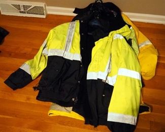 High Visibility Jackets, Including VEA 3XL Winter, Fly 4XL Rain With Liner, And Rainskins XL Coat