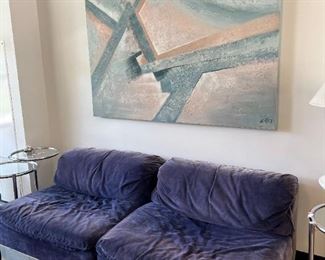 Bernhardt Modular Loveseat, Lee Reynolds Painting