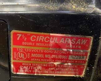 Craftsman 7 ½ inch Circular Saw