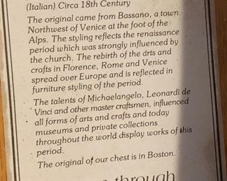 Renaissance Chest, 5 Drawer Tallboy Dresser