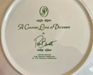 Franklin Porcelain, A Country Lane in December by Peter Banett, Plate