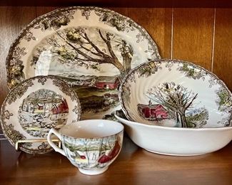 Johnson Brothers, The Friendly Village, Sugar Maples, Made in England, Serving Set