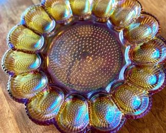 Carnival Glass Deviled Egg Plate