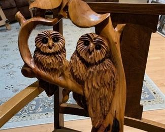 Wood Carved Owls