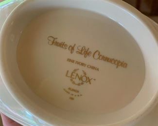 Lenox Ivory Cornucopia Horn Fruits of Life 