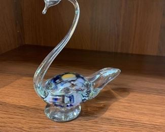 Glass Swan Figurine