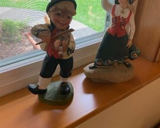 Henning Hand Carved Wood Figurines, Made in Norway