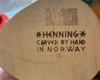 Henning Hand Carved Wood Figurines, Made in Norway