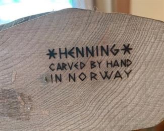 Henning Hand Carved Wood Figurines, Made in Norway