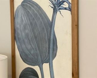 Pair of Blue Leaf Artwork - 20.5" W X 28.5" H - $300