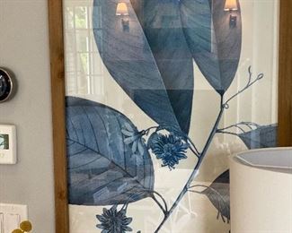 Pair of Blue Leaf Artwork - 20.5" W X 28.5" H - $300