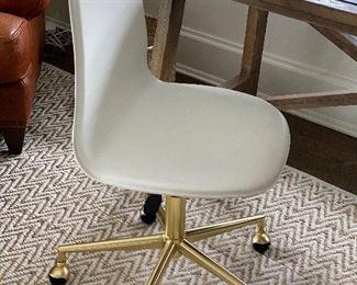 White Desk Chair with Gold Base - $110