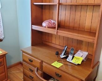 Desk with book hutch plus chair.