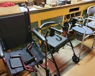 Transport chair, walker, commode, shower chair all barely used.