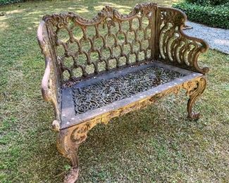 Antique loveseat garden bench $800
