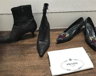 Prada kitten heel boots & pumps