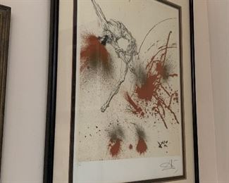 Salvador Dali Bullfighter numbered signed lithograph 