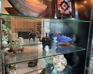 Chinese incense burner, jade sculpture, Lapis Lazuli sculpture 