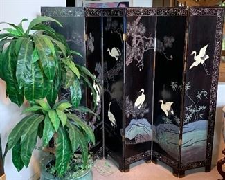 Plant, planter, Chinese oriental screen