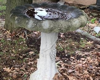 Cement birdbath