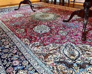 Item 8: Persian Isfahan Wool & Silk Rug on Silk Base - 13'9" x 9'6":  $9250