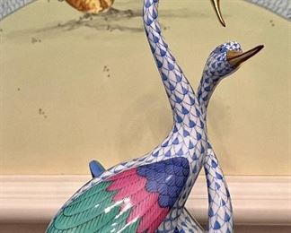 Item 20:  Herend Fishnet Double Swan - 7.25": $185