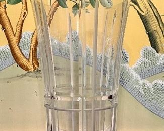 Item 14:  Christofle Scottish Pattern Tall Crystal Flower Vase - 6.5" x 11.5": $165