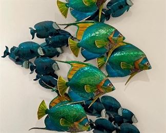 Item 36:  Frontgate Angelfish and Blue Tang School Wall Sculpture - 31" x 37": $275